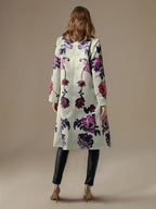 Women's Floral Coat with Buttons