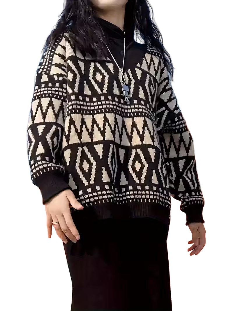 Women's Geometric Pattern Sweater
