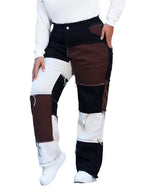 Women's Straight-Leg Patchwork Pants