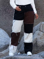 Women's Straight-Leg Patchwork Pants