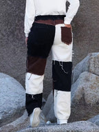 Women's Straight-Leg Patchwork Pants