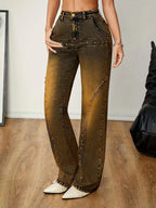 Women's Studded High-Waist Pants
