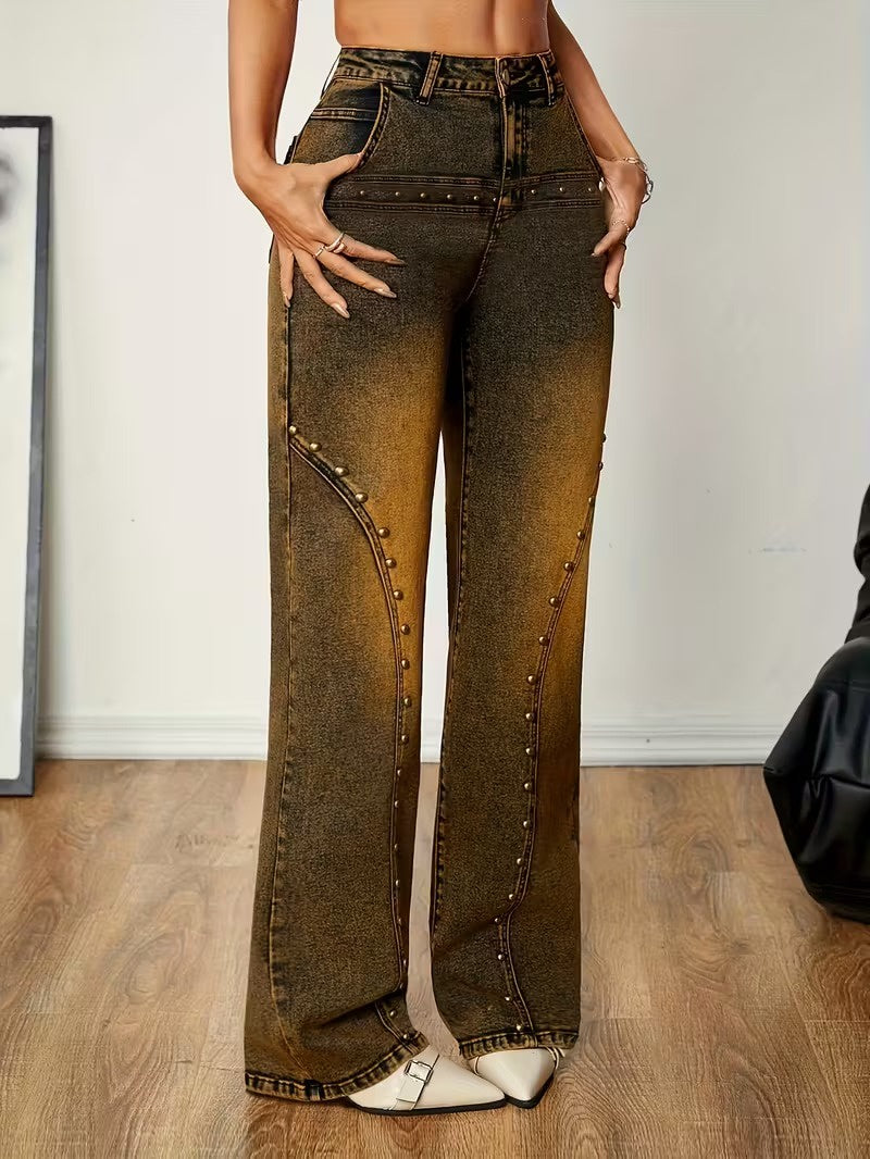 Women's Studded High-Waist Pants